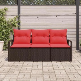 vidaXL Σετ Καναπέ 3 pcs Καφέ συνθετικό ρατάν