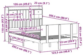 ΚΡΕΒΑΤΙ ΒΙΒΛΙΟΘΗΚΗ ΧΩΡΙΣ ΣΤΡΩΜΑ 120X200 ΕΚ ΜΑΣΙΦ ΞΥΛΟ ΠΕΥΚΟ 3322691