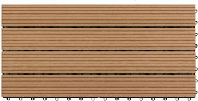vidaXL Πλάκα Κατασκευής 6 τμχ. Καφέ 60 x 30 cm WPC