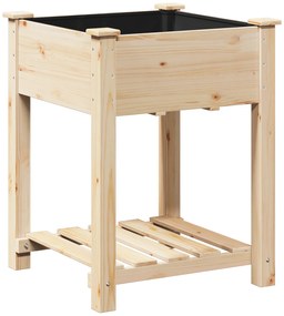 vidaXL Γλάστης Κήπου με Ράφι 60x60x76 εκ Μασίφ Ξύλο Πεύκου