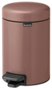 Κάδος με πεντάλ Brabantia NewIcon 1008837, 3 L, Ομαλό κλείσιμο, Αντιολισθητική βάση, Σατινέ φινίρισμα, Καφέ