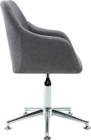 vidaXL Καρέκλες Τραπεζαρίας Περιστρεφόμενες 2 τεμ Αν. Γκρι Υφασμάτινες