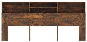 vidaXL Κεφαλάρι Με Αποθηκευτικό Χώρο Καπνιστή Δρυς 220x19x103,5 εκ.