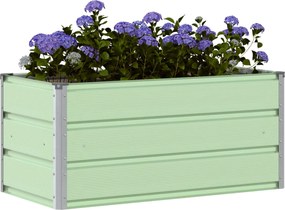 vidaXL Γλάστρα Παστέλ Πράσινο 100 x 50 x 45 cm Επικαλυμμένος Χάλυβας