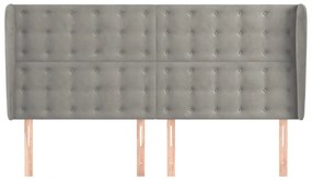 vidaXL Κεφαλάρι με Πτερύγια Ανοιχτό Γκρι 183x23x118/128 εκ. Βελούδινο