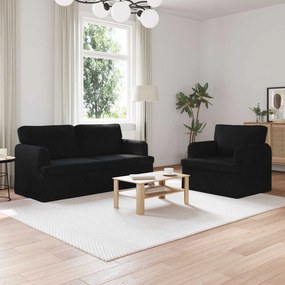 vidaXL Σετ Καναπέ 2 pcs Μαύρο 162 x 80 x 85 εκ ύφασμα