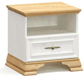 Κομοδίνο Jaden golden oak-λευκό antique 49x41x47εκ 2αδα 49x41x47 εκ.