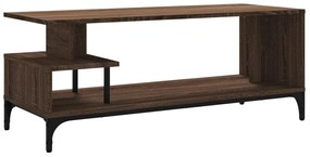 vidaXL Έπιπλο TV Καφέ Δρυς 102x40x41 εκ Επ Ξύλο/Ατσάλι Ηλ Βαφή Πούδρα