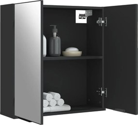 vidaXL Καθρέφτης Μπάνιου με Ντουλάπι Μαύρος 64x20x67 εκ. Επεξ. Ξύλο