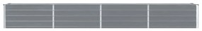 vidaXL Ζαρντινιέρα Υπερυψωμένη Γκρι 320x40x45 εκ. Γαλβανισμ. Χάλυβας