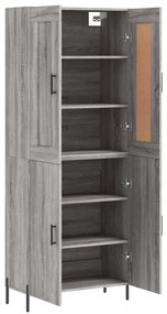 vidaXL Ντουλάπι Γκρι Sonoma 69,5 x 34 x 180 εκ. Επεξεργασμένο Ξύλο