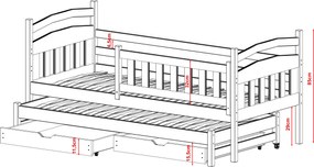 GALAXY 80x200 pine bunk bed Lano Furniture