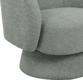 Πολυθρόνα περιστρεφόμενη Kreslo pakoworld μπουκλέ ύφασμα σε φυστικί απόχρωση 78x81x77εκ