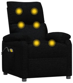 vidaXL Πολυθρόνα Μασάζ Ηλεκτρική Μαύρη Υφασμάτινη