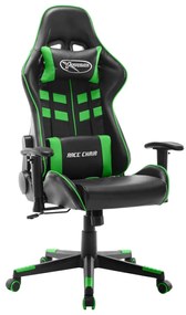 vidaXL Καρέκλα Gaming Μαύρο / Πράσινο από Συνθετικό Δέρμα
