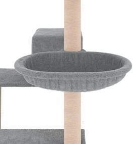 Γατόδεντρο Aνοιχτό Γκρι 82,5 εκ. με Στύλους Ξυσίματος από Σιζάλ - Γκρι