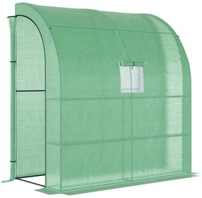 Outsunny Θερμοκήπιο ντομάτας με παράθυρο πλέγματος, Θερμοκήπιο με ρολά πόρτες, Θάλαμος ανάπτυξης με προστασία UV, Πράσινο, 200 x 100 x 215 cm