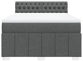 Κρεβάτι Boxspring με Στρώμα Σκούρο Γκρι 160x200 εκ Υφασμάτινο - Γκρι