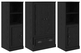 vidaXL Highboard με συρτάρι 3 pcs Μαύρη Οξυά Επεξεργασμένο ξύλο