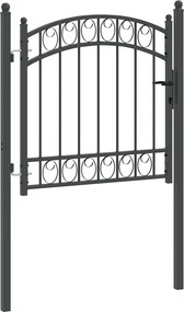 vidaXL Πύλη Φράχτη EMMEN 100 x 100 cm Ατσάλι με Επικάλυψη Πούδρας Γκρι