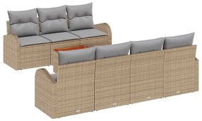 vidaXL Σετ Καναπέ Κήπου 8 pcs Beige, ανοιχτό γκρι