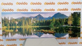 Εικόνα όμορφο πανόραμα βουνών δίπλα στη λίμνη - 120x40