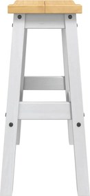 vidaXL Μπαρ σκαμπό 2 τμχ. Λευκό και Κερί Μελιού 44 x 30 x 63 εκ.