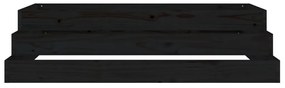 Ζαρντινιέρα Μαύρη 110 x 110 x 27 εκ. από Μασίφ Ξύλο Πεύκου - Μαύρο