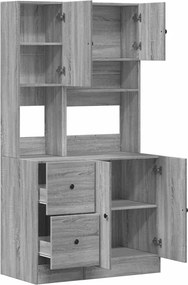 vidaXL Ντουλάπι Κουζίνας Γκρι sonoma 95x50x180 εκ. Επεξεργ. Ξύλο