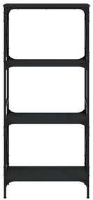 vidaXL Βιβλιοθήκη 4 Επιπέδων Μαύρη 59x35x132 εκ. Επεξεργασμένο Ξύλο