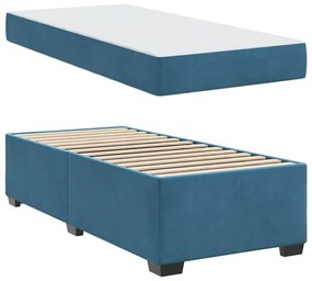 vidaXL Σκελετός Κρεβατιού Άλλο Σκούρο Μπλε 90 x 190 cm Βελούδο