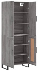 vidaXL Ντουλάπι Γκρι Sonoma 69,5 x 34 x 180 εκ. Επεξεργασμένο Ξύλο