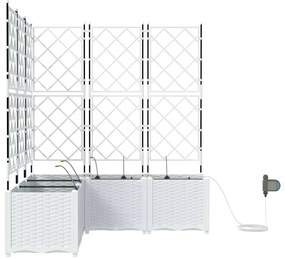 vidaXL Ζαρντινιέρες κήπου Λευκό 120 x 120 x 142 cm Ατσάλι