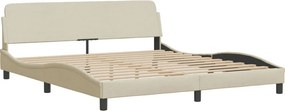 vidaXL Κρεβάτι με Στρώμα Dover Κρεμ 180x200 εκ. Υφασμάτινο