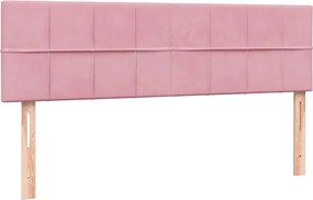 vidaXL Κρεβάτι Boxspring με Στρώμα Ροζ 160x210 εκ. Βελούδινο