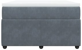 vidaXL Κρεβάτι Boxspring με Στρώμα Σκούρο Γκρι 120x200 εκ. Βελούδινο