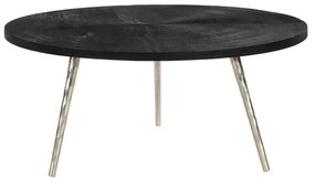 ZEN COFFEE TABLE ΜΑΥΡΟ ΛΕΥΚΟ D91xH40cm - 04-0832