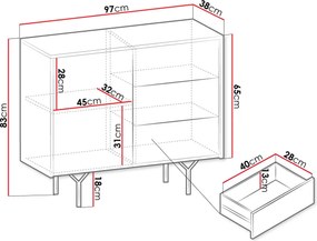 Μπουφές Raven - 97.00Χ38.00Χ83.00cm