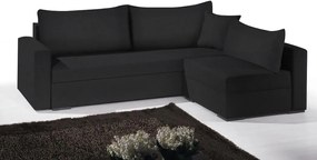 Γωνιακός καναπές Kleio-215φ 160β-Μαύρο