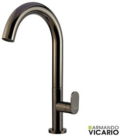 Armando Vicario SLIM Μπαταρία Νιπτήρος υψηλή με βαλβίδα clic-clac Black Chrome