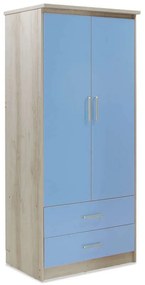 Ντουλάπα Ρούχων Παιδική Looney Castillo-Μπλε 81X57X183Cm 123-000072 Two Door Μελαμίνη