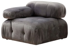 Πολυμορφικός καναπές Divine βελουτέ σε χρώμα γκρι 288/190x75εκ - Ύφασμα - 071-001478