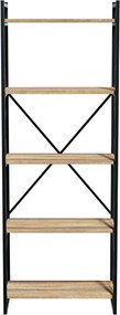 Βιβλιοθήκη Baker pakoworld καρυδί-μαύρο 66x34x180εκ