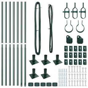 vidaXL Πό posts φράχτη Ρυθμιζόμενο Ύψος 7 pcs Πράσινο Ø32mm 170 εκ