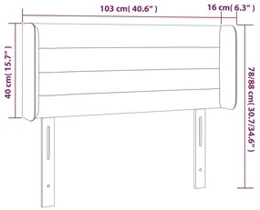 Κεφαλάρι Κρεβατιού LED Ροζ 103x16x78/88 εκ. Βελούδινο - Ροζ