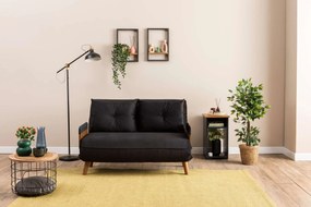 Διθέσιος Καναπές Κρεβάτι Μαύρο COSMO 78x120x82