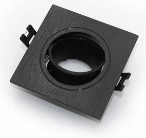 Adeleq Σποτ PC Τετράγωνο Ψευδοροφής Κινητό Φ93mm Ντουί GU10 Μαύρο 21-0470921