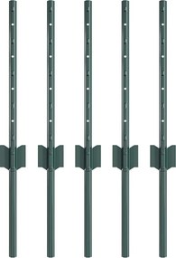 vidaXL Στύλος Περιφράξεων 5 pcs Πράσινο 80 cm Ατσάλι