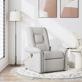 vidaXL καρέκλα ανάκλισης μασάζ Cloud Grey Fabric