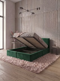 Επενδυμένο Κρεβάτι Celvora-Πράσινο-160 x 200